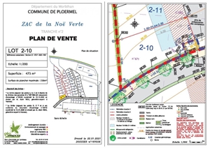 terrain a batir à la vente -   56800  PLOERMEL, surface 473 m2 vente terrain a batir - UBI445078175